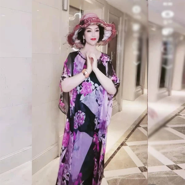 飘飘洒洒连衣裙紫色6