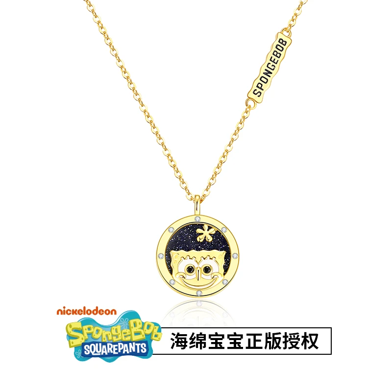VANA 吊坠925银 海绵宝宝项链 正版授权官方正品S925银可爱百搭