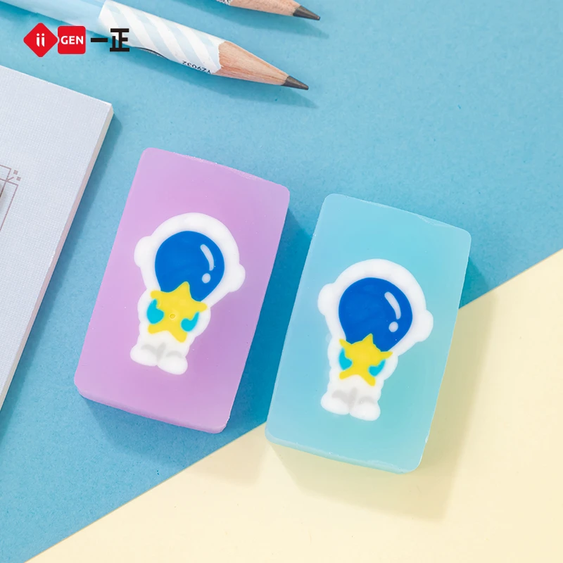 一正宇航员果冻橡皮擦【6块装】PVC果冻橡皮 柔软