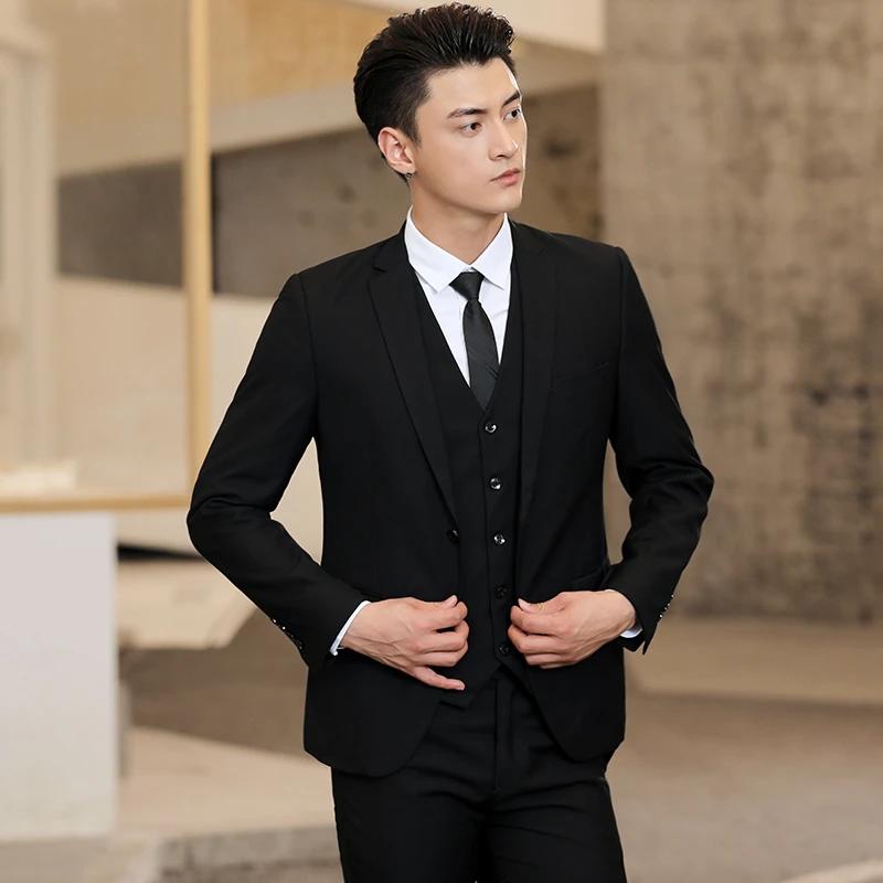 2023春秋小西装西服套装男韩版修身时尚小西服学生装结婚伴郎礼服