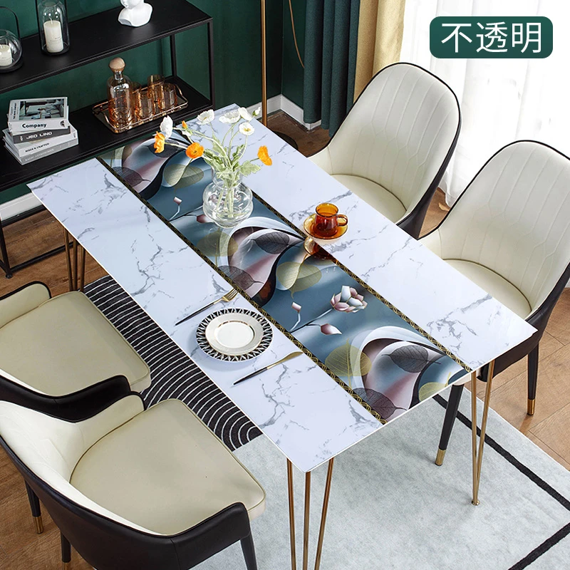 北欧不透明餐桌垫软玻璃pvc桌布防水防油免洗现代简约茶几桌面垫
