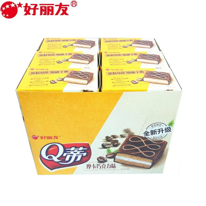 好丽友Q蒂摩卡巧克力味2枚56g12盒 蛋糕甜点心休闲零食生日回礼