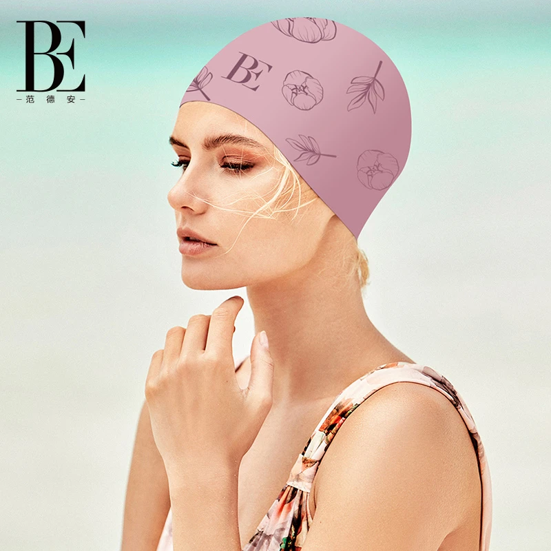 国货BE范德安时尚硅胶泳帽游泳女新款大号不勒头舒适防水抗氯