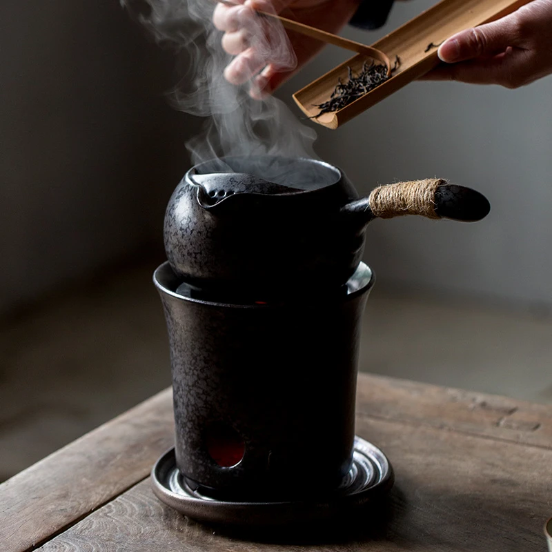 百垚手工铁锈釉碳炉煮茶壶可干烧明火茶炉防爆裂煮茶炉耐高温碳炉