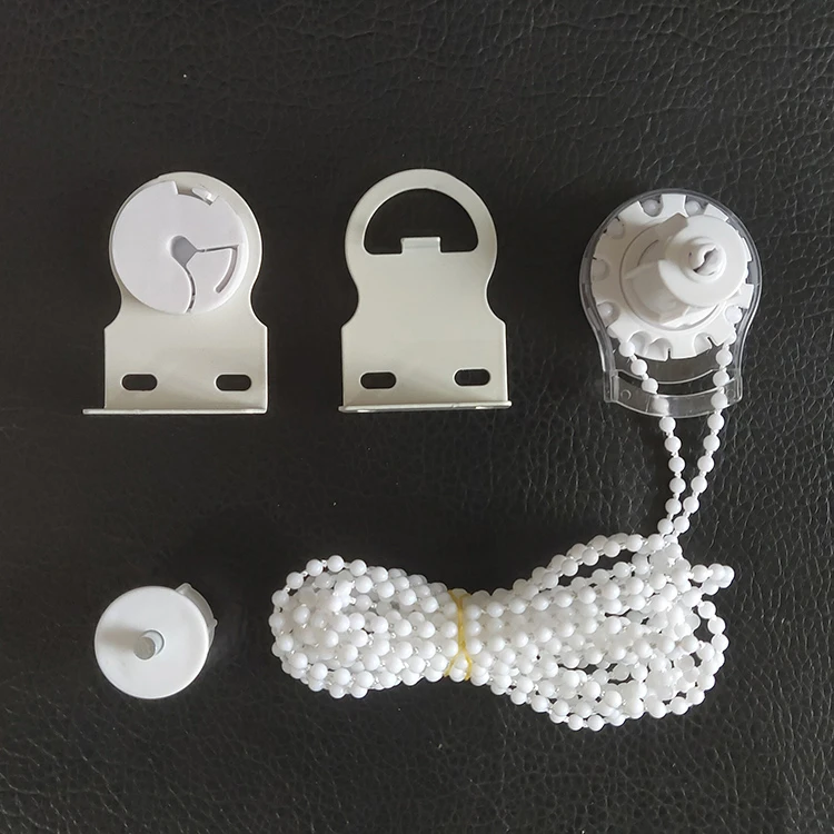 原装卷帘窗帘配件手拉式升降拉珠头拉绳卷轴制头支架拉链老款通用