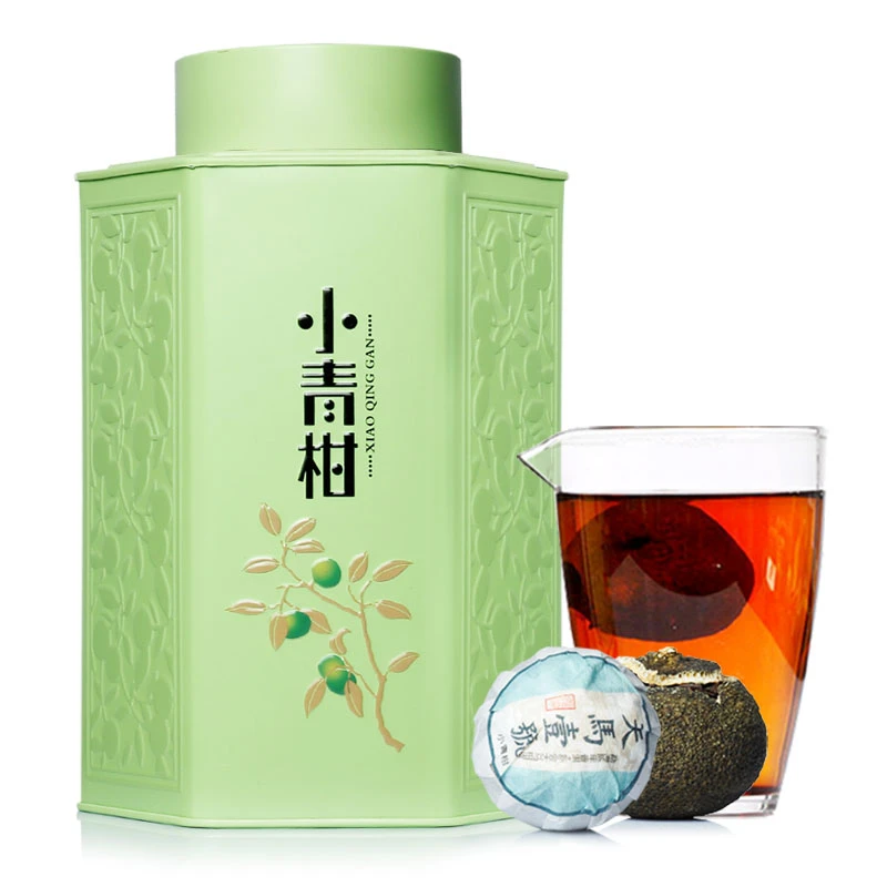 壹羽仟茶新会天马一号小青柑普洱茶熟茶 柑普茶茶叶陈皮普洱500克