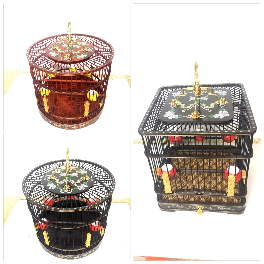 镶嵌工艺高档鸟笼红子贝子绣眼