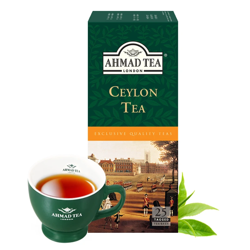 英国AHMAD 斯里兰卡锡兰红茶25茶包盒装 进口袋泡茶红茶包