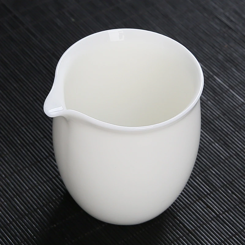 德化羊脂玉白瓷公道杯陶瓷茶海简约大号匀杯分茶器功夫茶具零配件