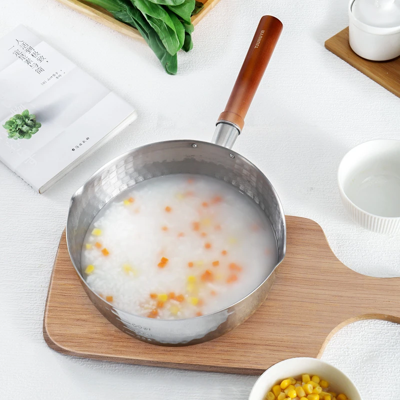 【微瑕疵】鹤家印日式不锈钢雪平锅汤锅奶锅油炸锅泡面锅通用面锅