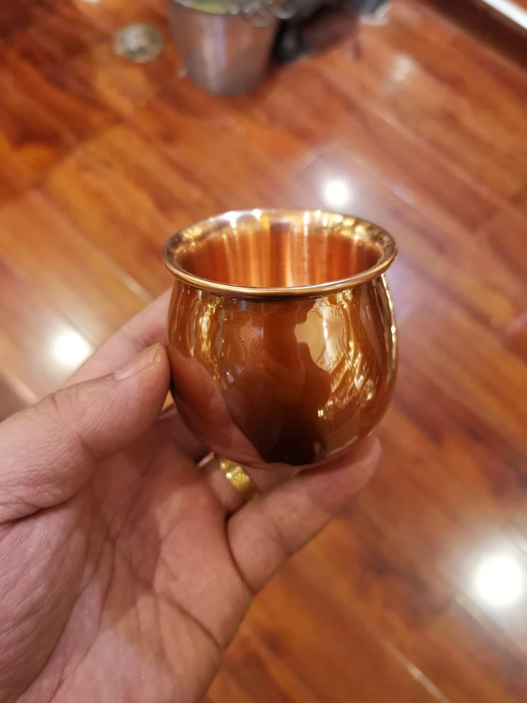 紫铜双层茶杯（红铜）