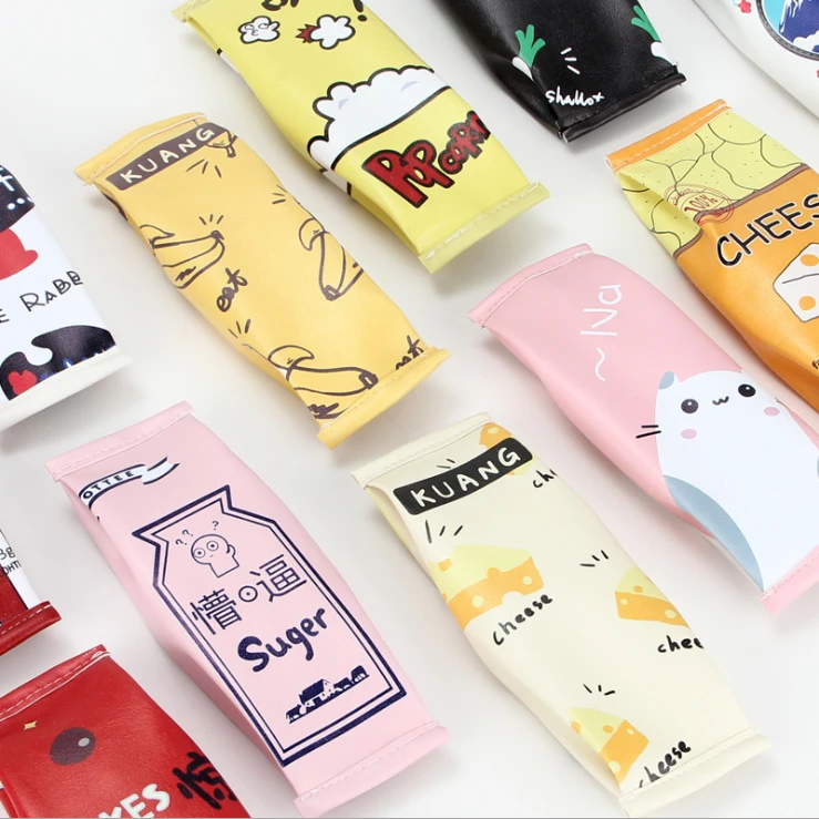 玥玺创意仿真零食饼干笔袋ins日系大容量 小学生铅笔袋牛奶文具盒