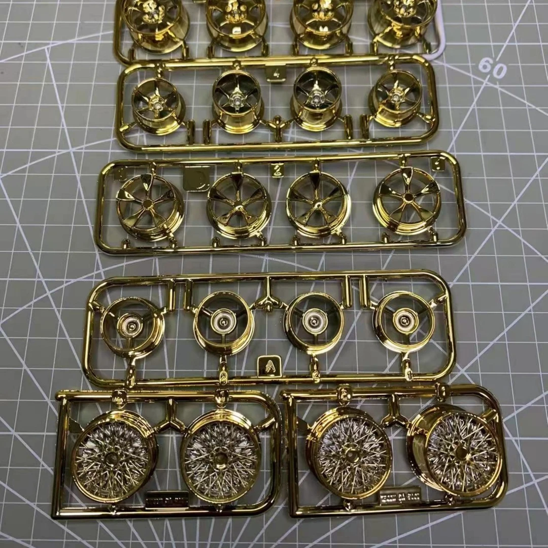 锐泽模型四驱车配件特别电镀版金色红色蓝色车壳轮毂