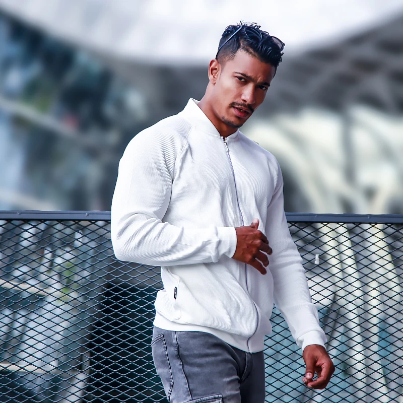 BENSONVISION运动跑步外套健身教练训练上衣户外休闲修身款夹克男