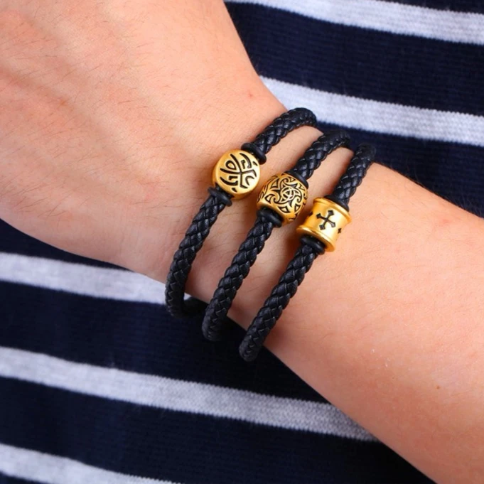 黄金刺青个性3D硬金999足金24K金金珠金手链男女手串多样性发其一