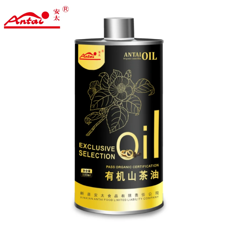 安太有机山茶油纯茶油健康油500ml圆罐