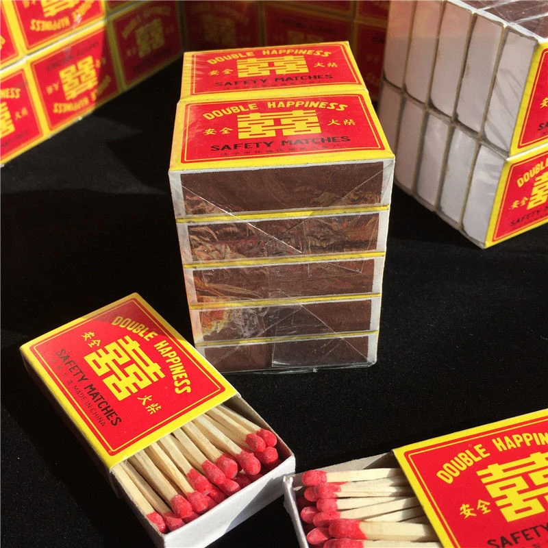 复古怀旧老式火柴日用安全火柴点烟点灯新居传统木质红头火柴火