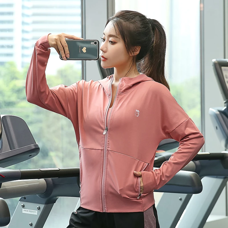 大码瑜伽外套女秋冬季胖mm跑步健身衣晨跑运动服长袖显瘦上衣S351