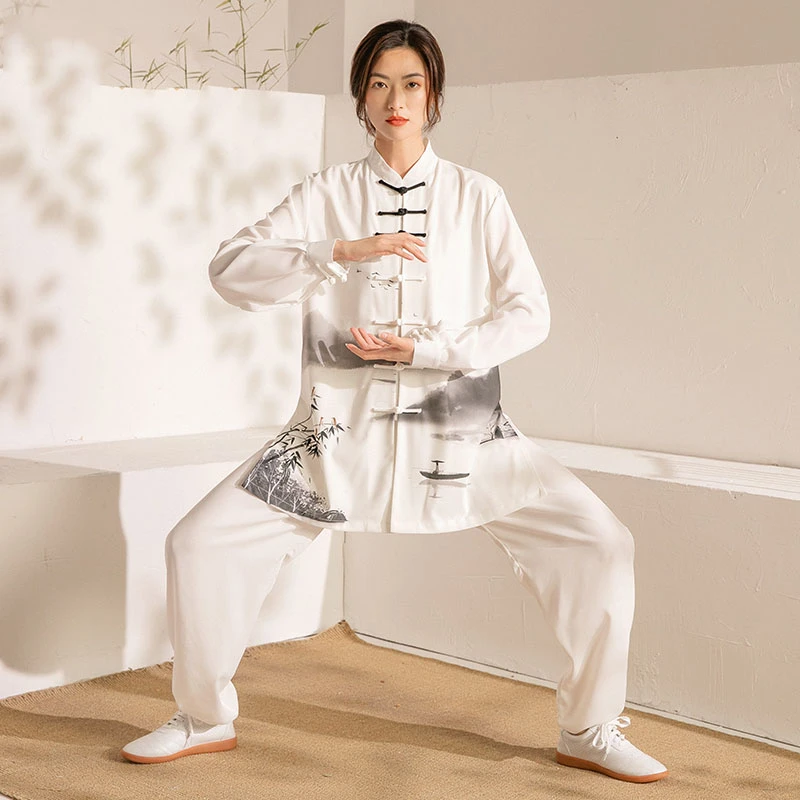 太极服套装男女同款八段锦秋冬宽松运动户外中式太极拳练功表演服