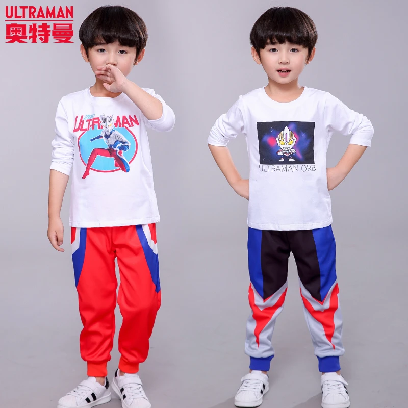 正版奥特曼童装儿童衣服春秋款圆领男童长袖幼儿T恤男孩小学生