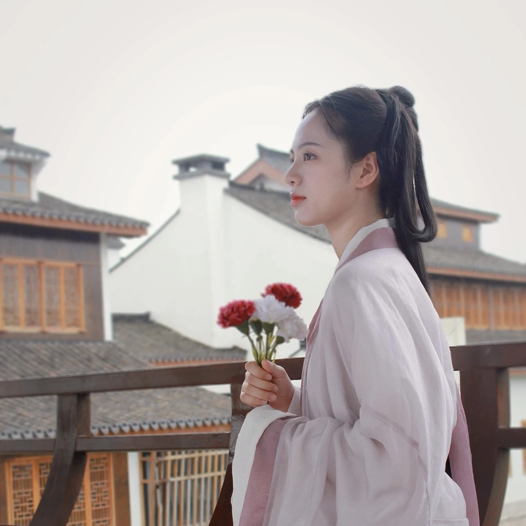 花夕树特惠款【岁寒三友】原创汉服汉代直裾禅衣男女复原中性款日常