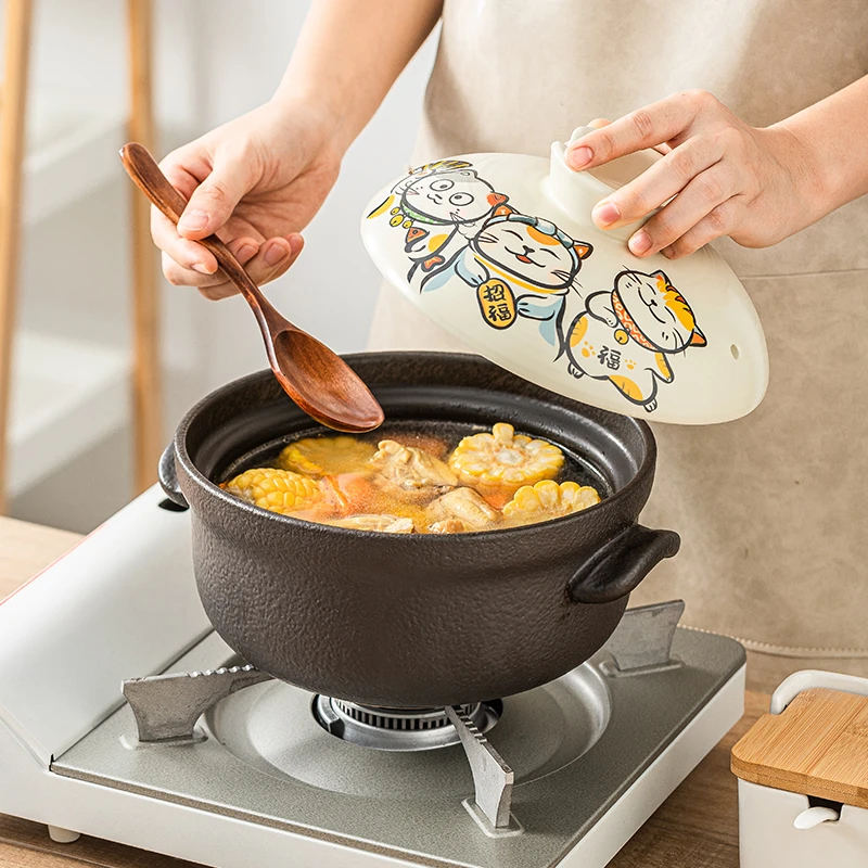TASTE OF HOME/家滋味砂锅炖锅汤锅耐高温陶瓷沙锅日式福猫系列