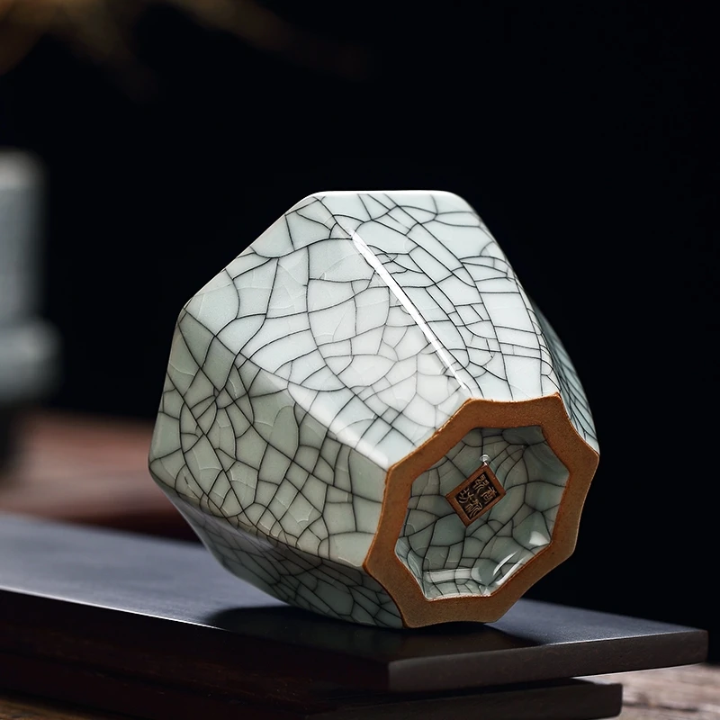 开片官窑主人杯茶杯哥窑青瓷品茗杯可养个人杯专用单杯陶瓷茶盏杯