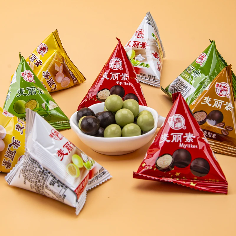 梁丰梁丰麦丽素巧克力混合口味三角包婚庆零食批发