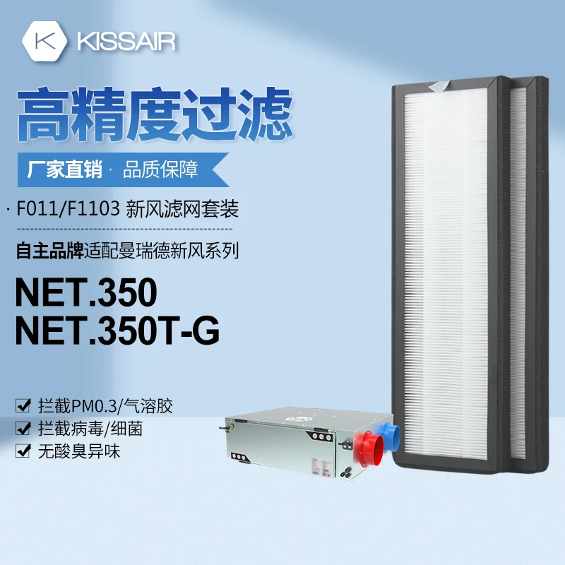 适配曼瑞德NET.350新风机过滤芯F011滤网除甲醛F1103空气净化除尘