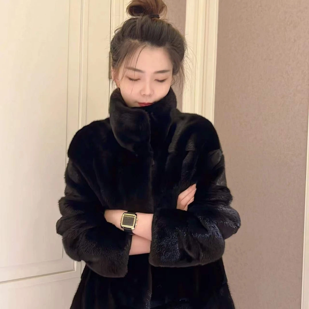 【YINGMOMO】影哥「影儿自留」大横排珍珠白皮草女进口整水貂F3026