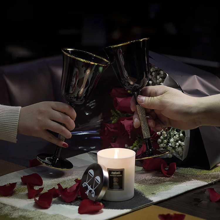 MEIFULAN/美芙兰情侣高脚杯摆件神秘欧式红酒杯香槟杯摆件创意