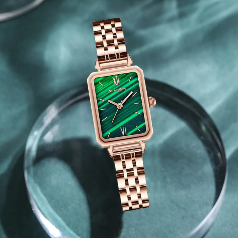 正品冠琴女士手表风轻奢百搭女表潮流小方表简约气质小众网红腕表