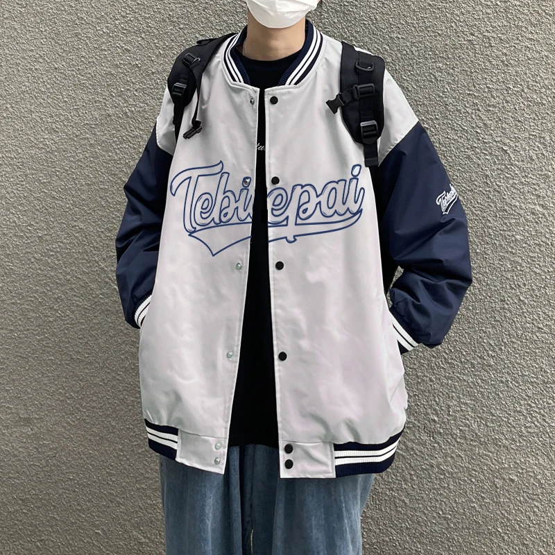 春季字母美式帅气潮牌运动休闲棒球服夹克美式潮流百搭情侣长袖