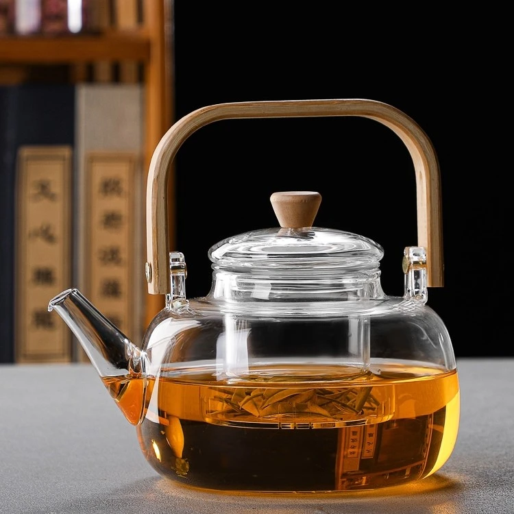 玻璃提梁壶电陶炉加热煮茶耐热黑茶壶家用泡茶壶养生烧水壶