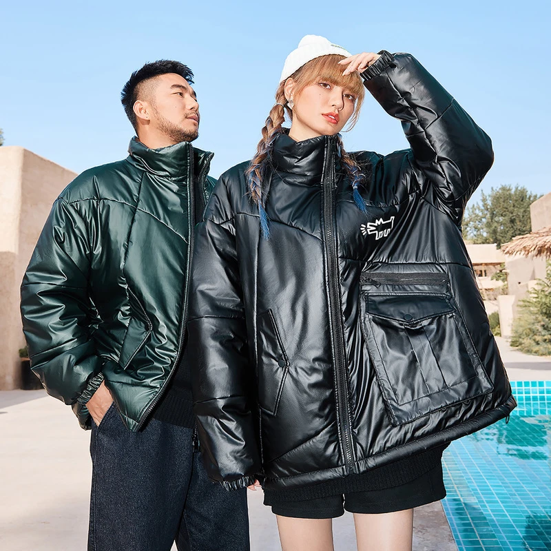 KeithHaringNMAX大码男装保暖潮牌不对称防寒服加大棉服BNM002