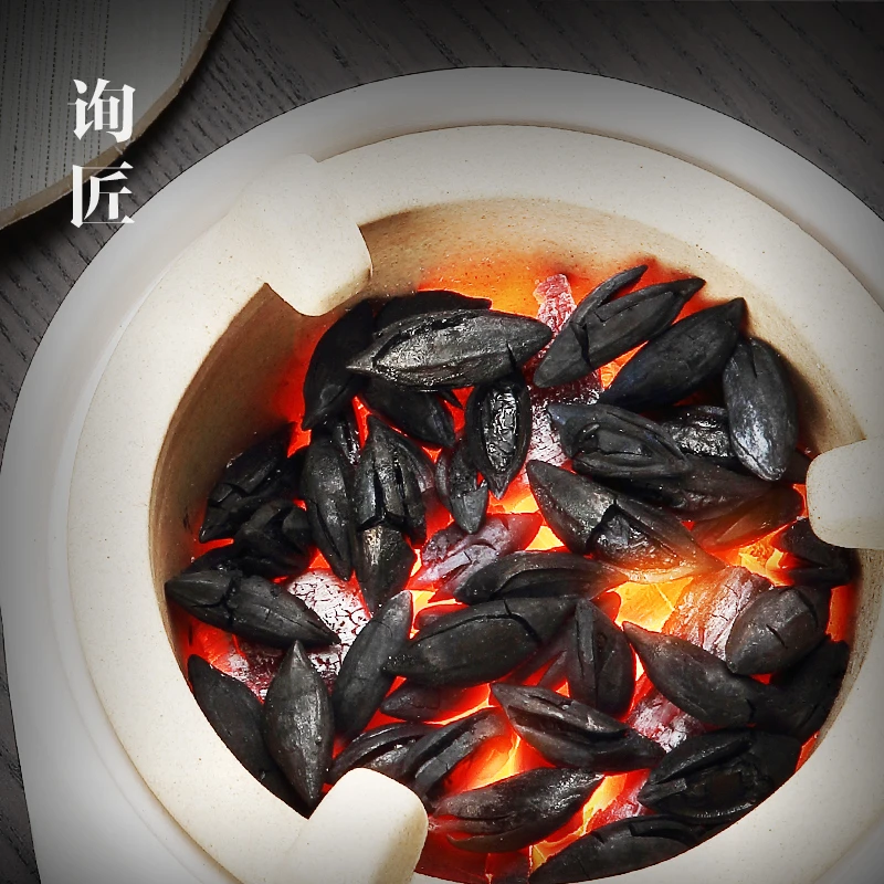 橄榄碳核桃炭木炭核烤茶炭乌榄碳无烟龙眼煮茶碳罐罐茶围炉炭火炉