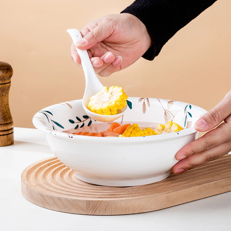 一鹿有你大号汤古家用陶瓷料理盆汤盆新款日式大容量汤碗大盆面碗
