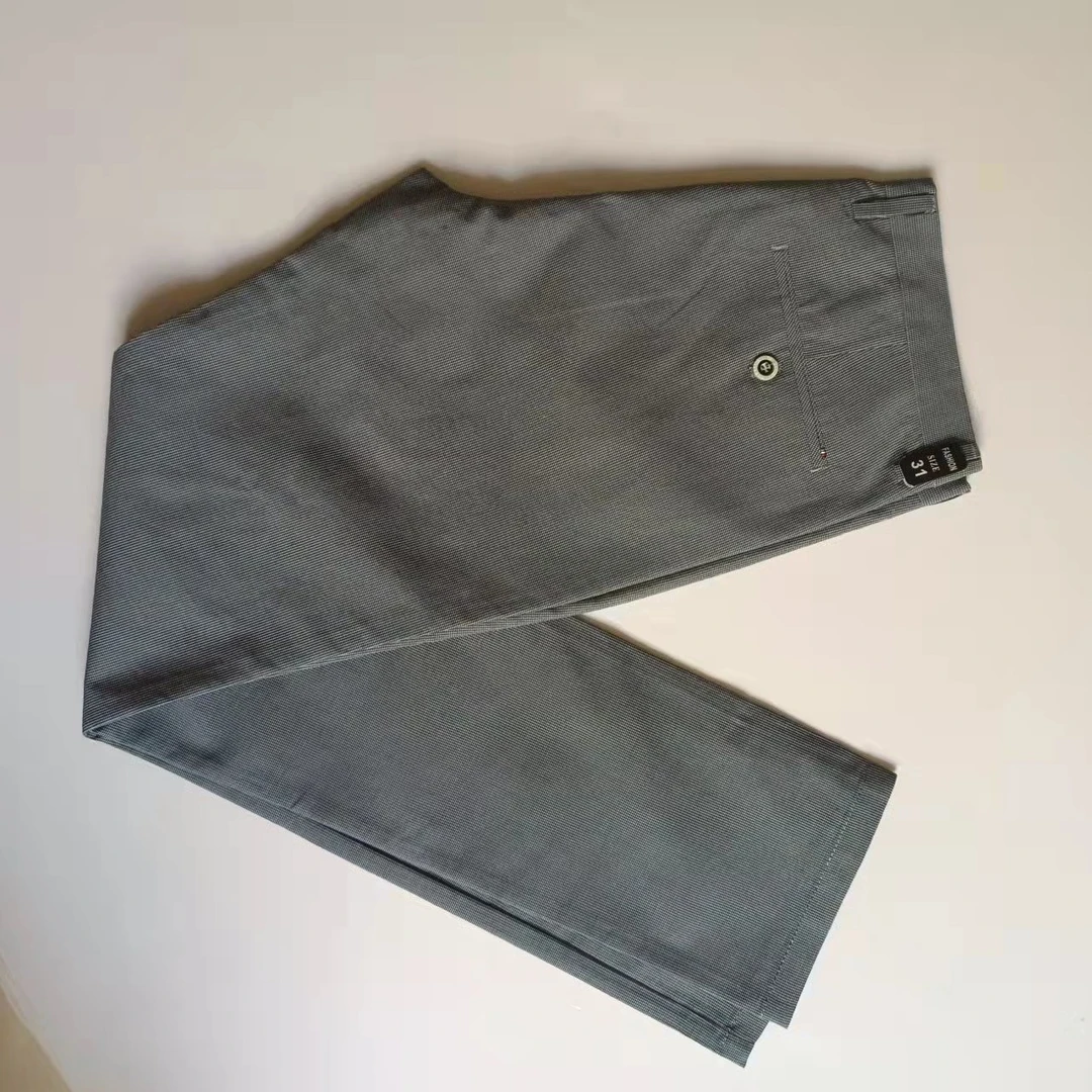 2023男士春夏时尚休闲格子棉裤休闲裤薄款格纹百搭经典印花长裤