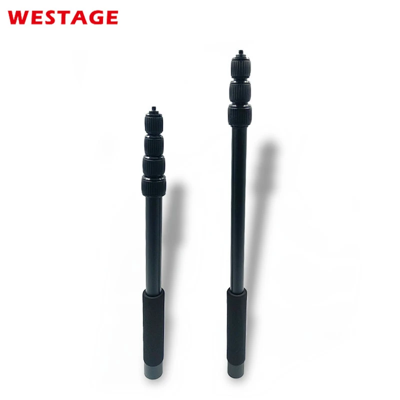 WESTAGE单反相机延长杆自拍杆四/五节杆铝合金手持伸缩杆通用1/4