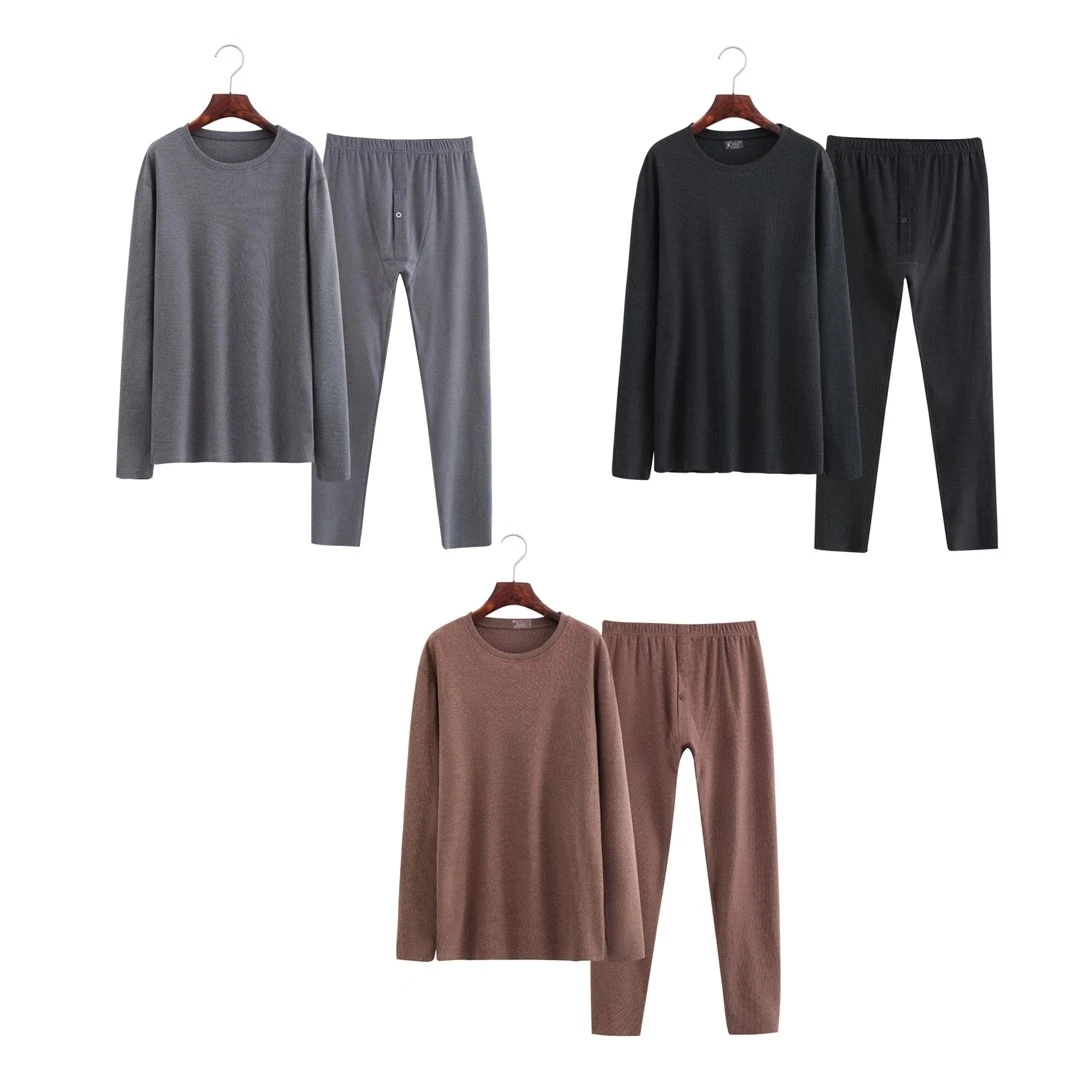 A【断码清仓】【大红色】乡贝儿  男士舒绒保暖秋衣裤套装   1058