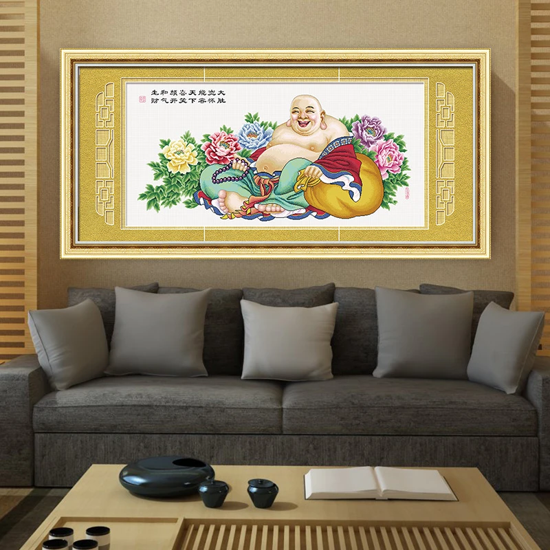（定制款）KS十字绣经典弥勒佛时尚简约中式精美温馨套件