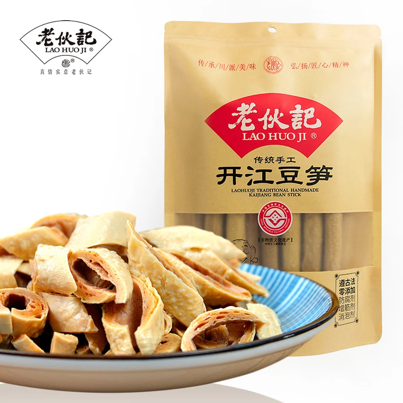 老伙记开江豆笋350g袋装 手工制作豆干豆棒豆筋非腐竹无添加健康