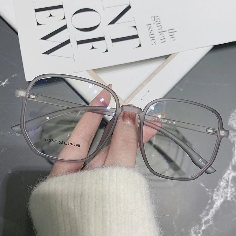 网红防蓝光眼镜平光镜变色眼镜近视眼镜女可配度数镜框男超轻大框