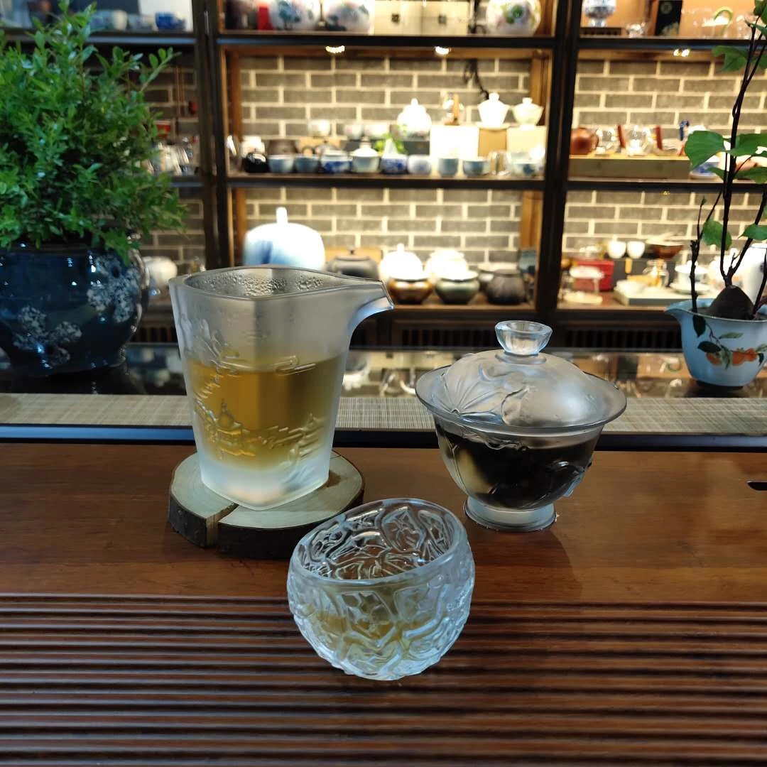 琉璃盖碗套组 150毫升手工茶具公道杯主人杯琉璃
