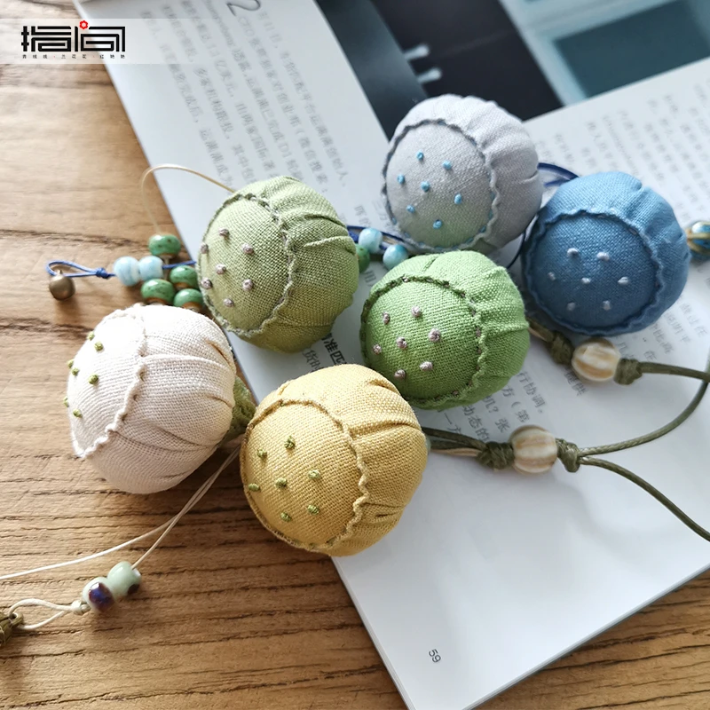 莲蓬挂件材料包手工拼布柿子初学制作创意古风礼物莲花藕坠挂饰