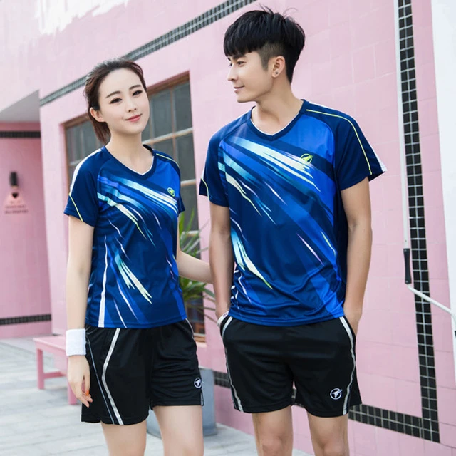 新款速干羽毛球服套装男女夏季透气乒乓球服球衣休闲跑步运动服