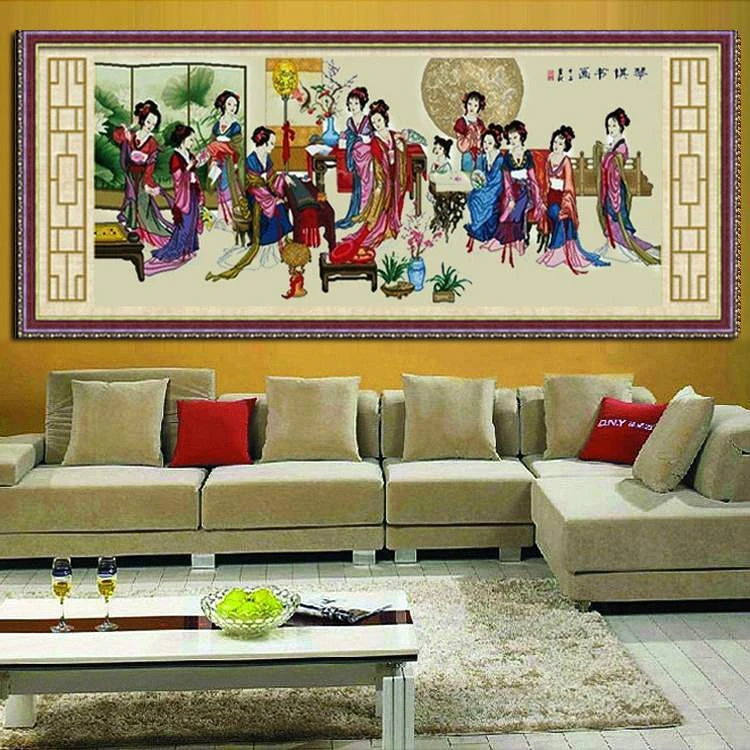 琴棋书画金陵十二钗十字绣套件 非成品