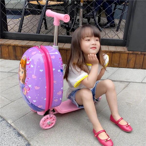 滑板拉杆箱滑板车拉杆箱小行李箱16寸卡通箱子男女旅行箱创意户外