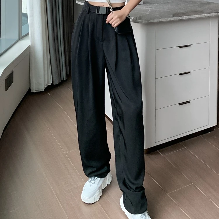 （初八清仓）6106美哥潮牌阔腿裤女2022垂感休闲裤直筒拖地西裤