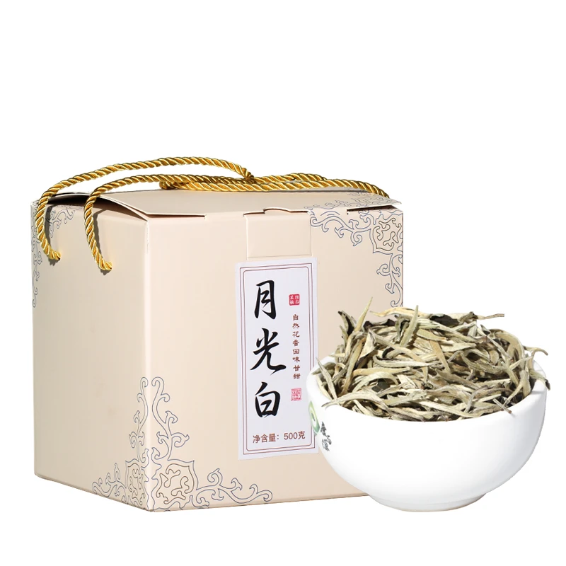 顶普茶叶云南景迈山月光白茶头春大白茶兰花香气甘甜散茶500g盒装